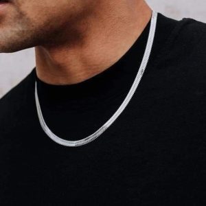 Trendy Stylish Silver zigzag Neck Chain For Men